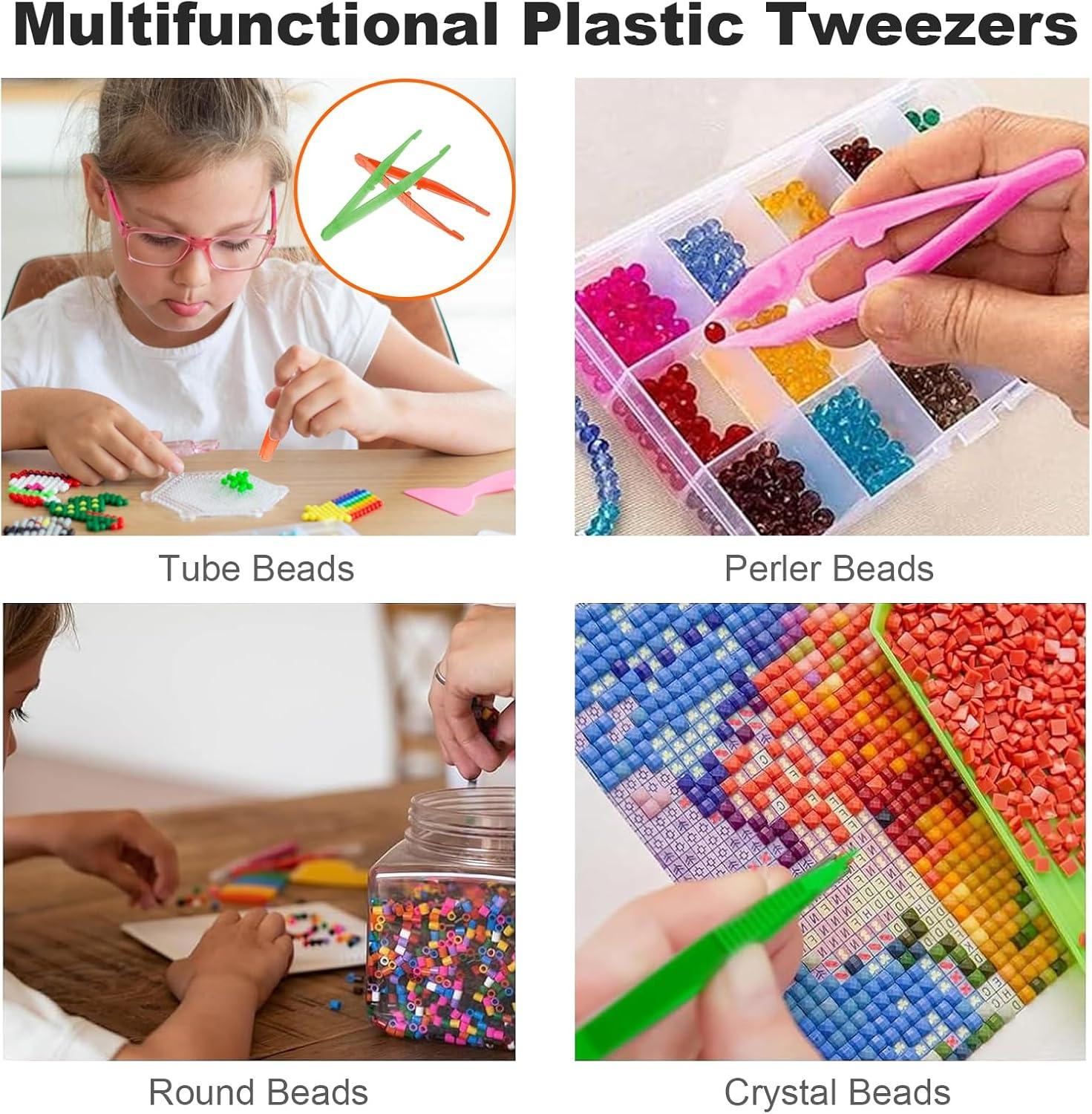 Plastic Pincet Set voor Kinderen – 5 Kleuren, 13 cm – Gekartelde Tips, Educatief en Creatief Gebruik