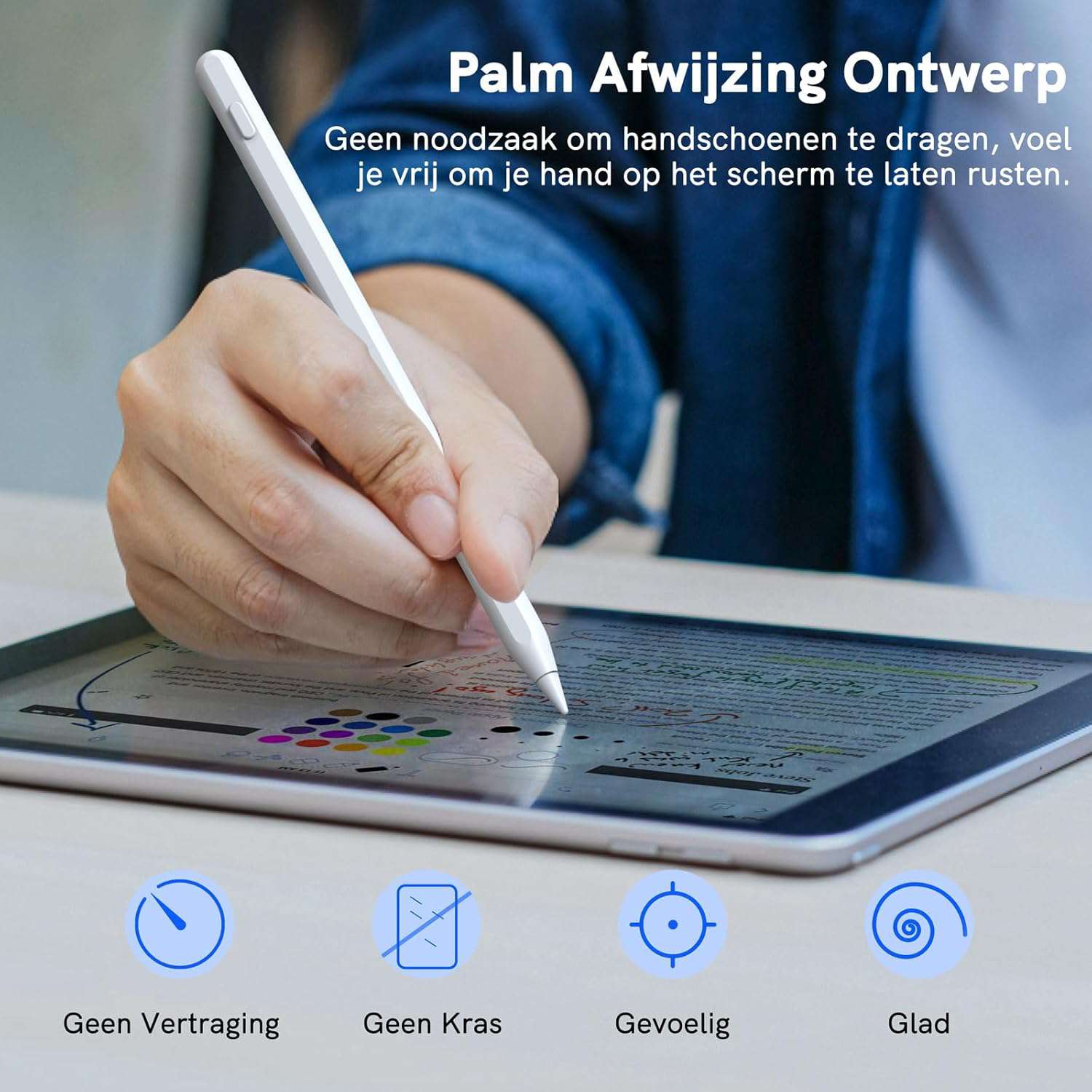 Alternatief Appl Pencil Stylus Pen voor iPad 2018-2024 met Magnetic Opladen&Palm Rejection Compatibel met iPad Pro 11/12.9, iPad Air 3/4/5, iPad na 2018