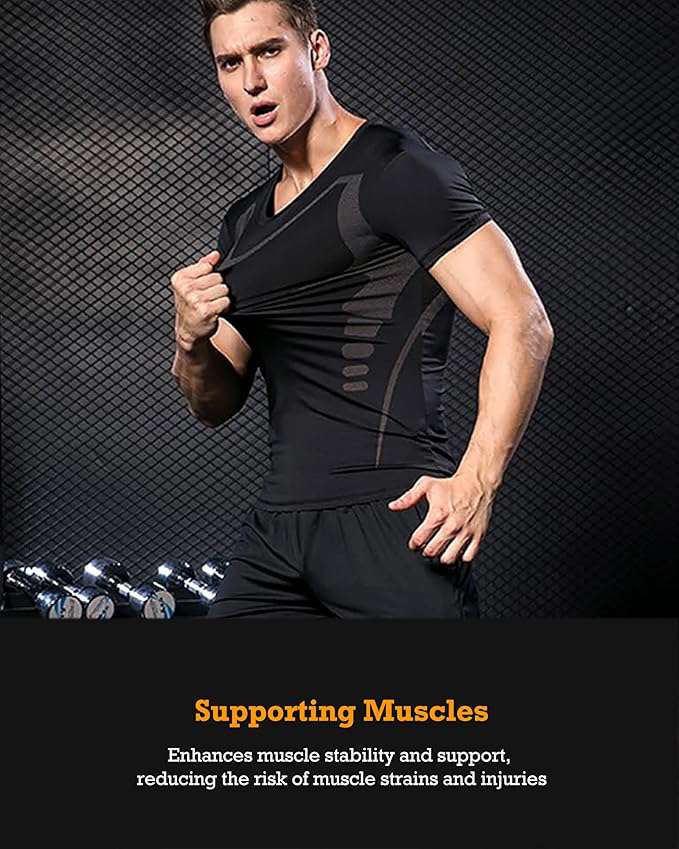Trainingspak voor heren, Activewear, loopshirt, zweetpak, sportkleding, zweetpak, compressiebroek, fitness, gym, set van 5 stuks