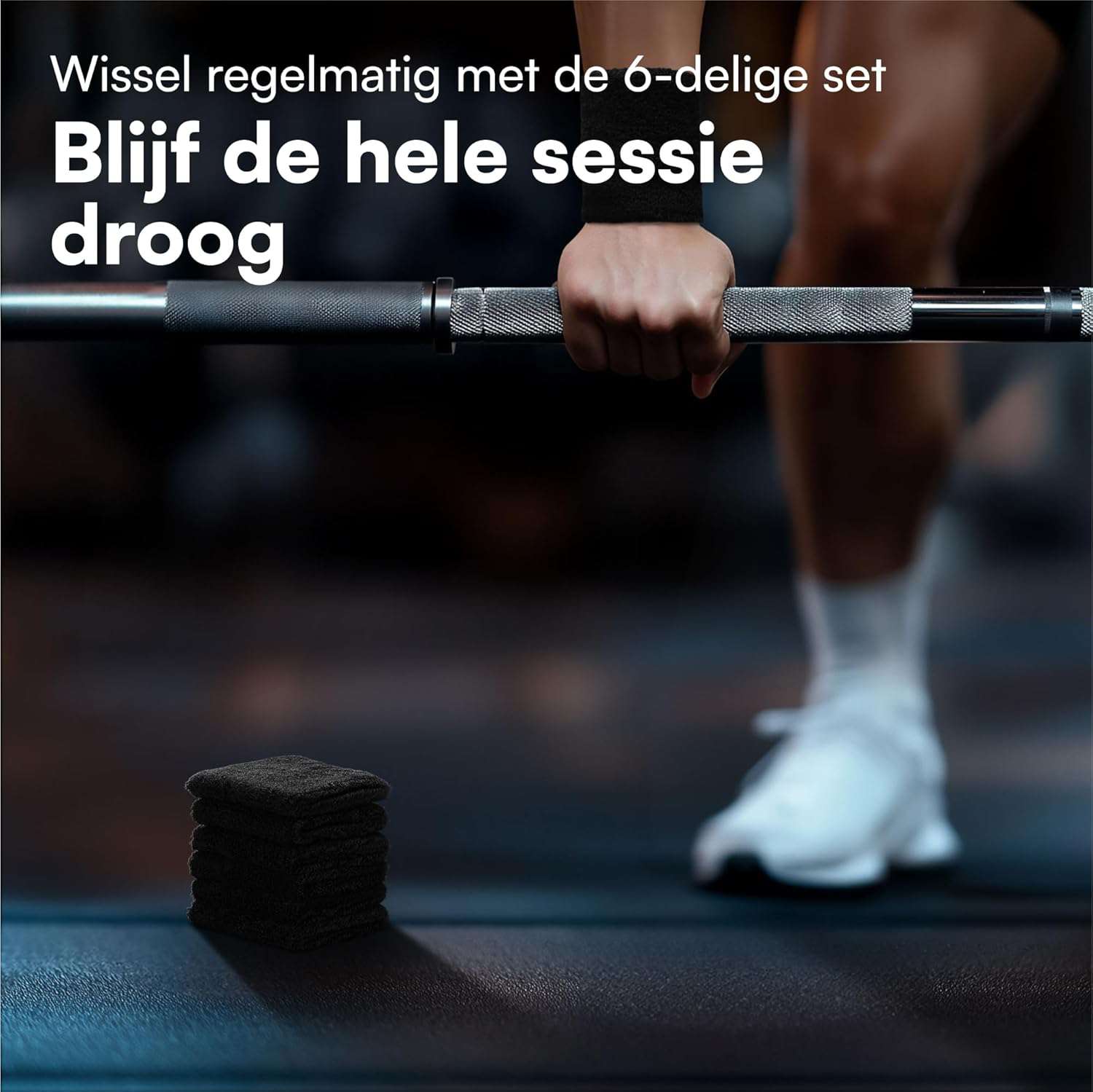 6x elastische zweetband pols - Zweetbandjes set voor dames en heren - Polsband voor hardlopen sport en fitness - Comfortabele gym zweetbanden