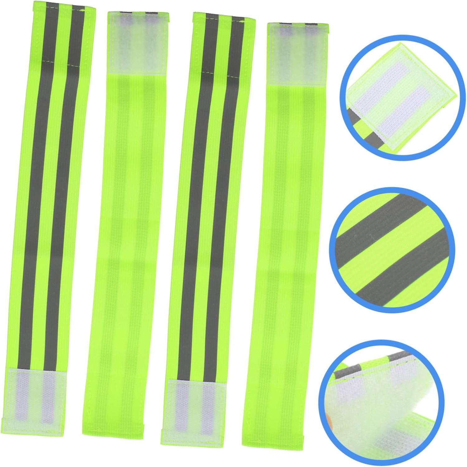 4 Sets Veiligheidsarmbanden Set Reflecterende Tape Voor Kleding Wandelen Hardlopen Polsbandjes 4 Stuks*4