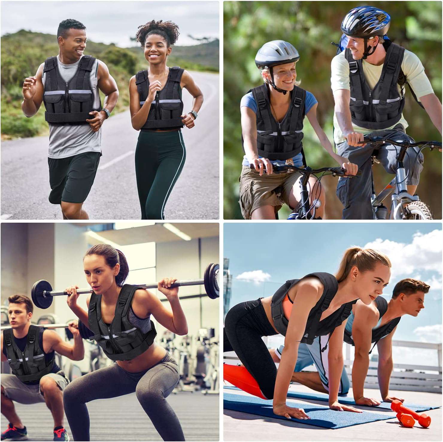 Verstelbaar gewichtsvest van 1 kg tot 8 kg, 9-in-1 snel verstelbaar hardloopvest voor mannen en vrouwen, krachttraining, calisthenics en sportschool, gewichtsvest