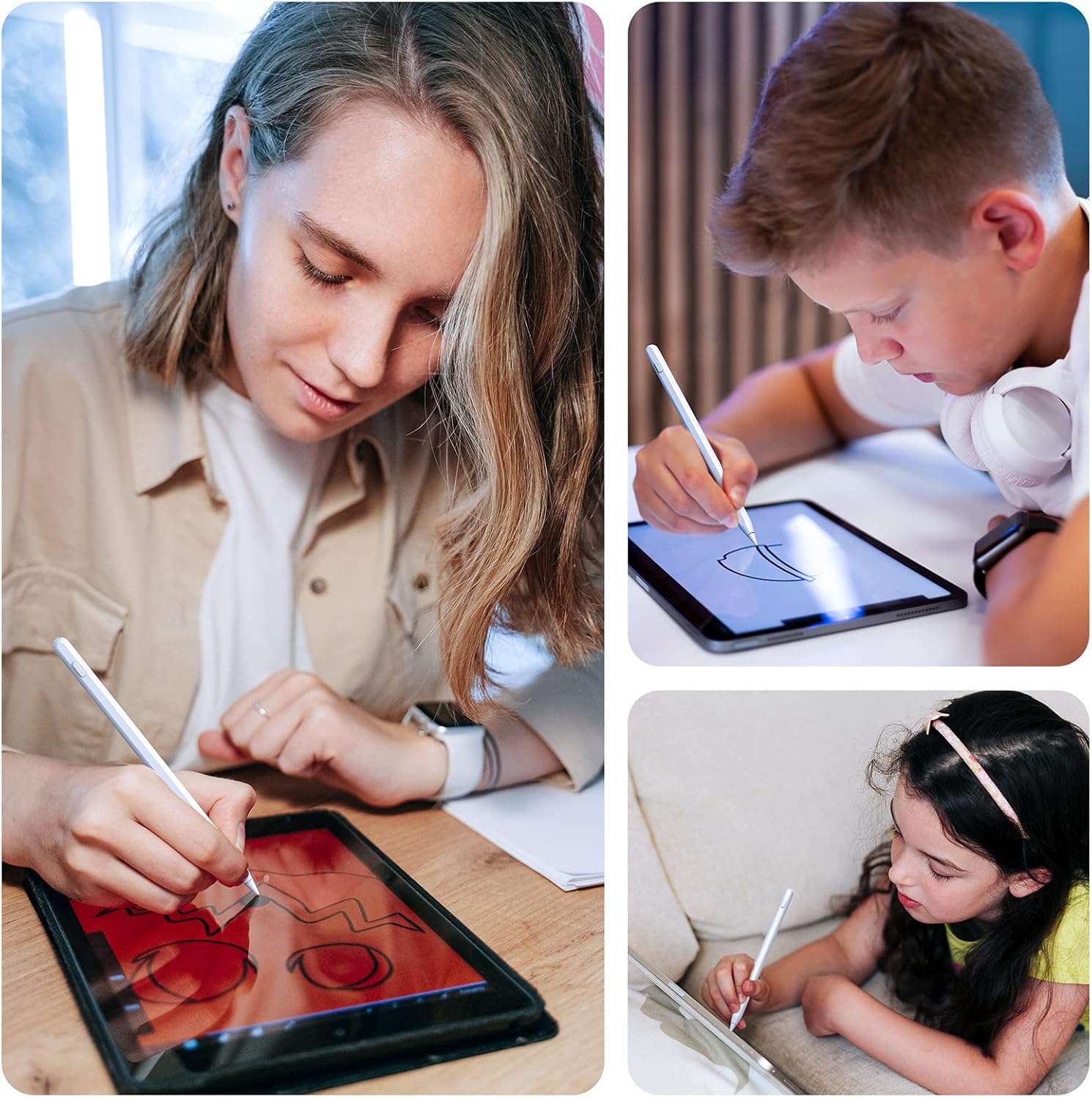 Alternatief Appl Pencil Stylus Pen voor iPad 2018-2024 met Magnetic Opladen&Palm Rejection Compatibel met iPad Pro 11/12.9, iPad Air 3/4/5, iPad na 2018
