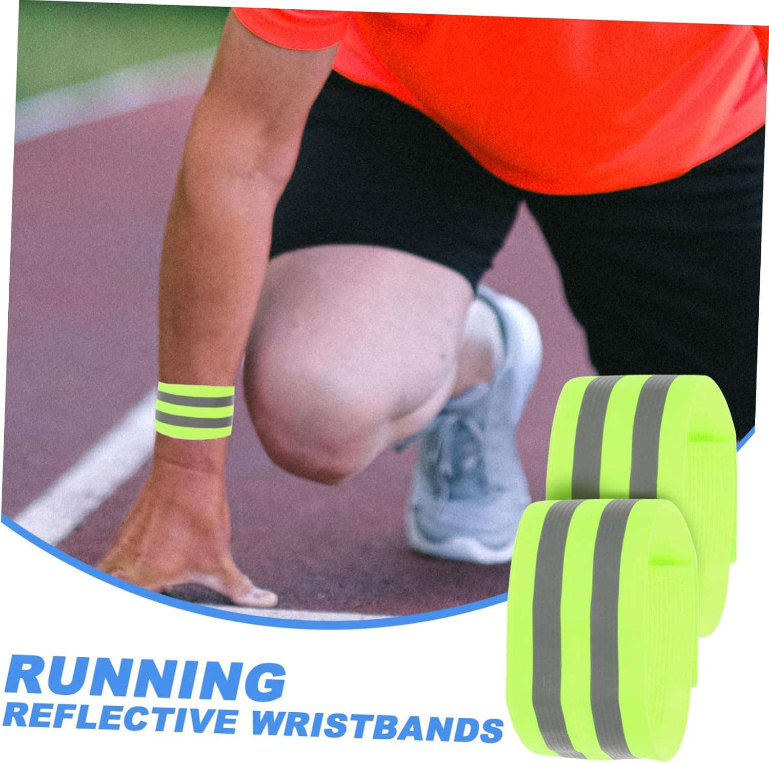 4 Sets Veiligheidsarmbanden Set Reflecterende Tape Voor Kleding Wandelen Hardlopen Polsbandjes 4 Stuks*4