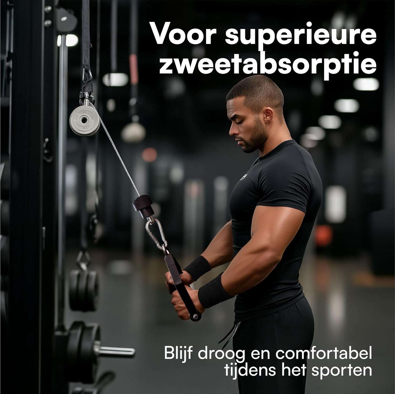 6x elastische zweetband pols - Zweetbandjes set voor dames en heren - Polsband voor hardlopen sport en fitness - Comfortabele gym zweetbanden