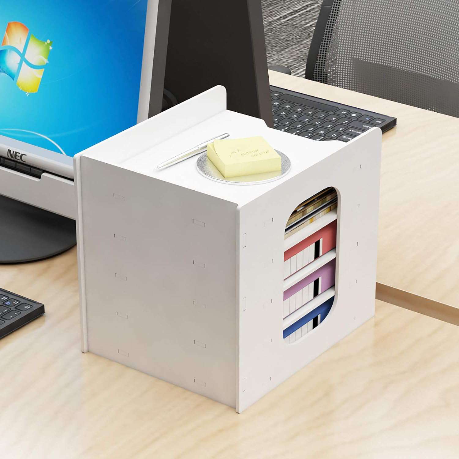 Documentenhouder, A4, brievenbakje, 5 opbergvakken, pvc, bureau, bestandsorganizer, papierhouder, archiefopslag, opbergsysteem, documentenhouder voor kantoor, werkkamer, school, kantoor