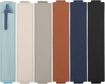 6Pcs Elastische Notebook Pen Houder Verstelbare Bandjes Lederen Pen Sleeve Pouch voor Journal Planner Potlood Houder voor Boek Binder School Kantoorbenodigdheden Pen Houder voor Planner