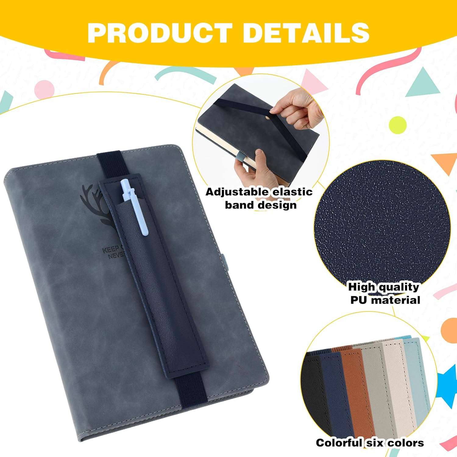 6Pcs Elastische Notebook Pen Houder Verstelbare Bandjes Lederen Pen Sleeve Pouch voor Journal Planner Potlood Houder voor Boek Binder School Kantoorbenodigdheden Pen Houder voor Planner