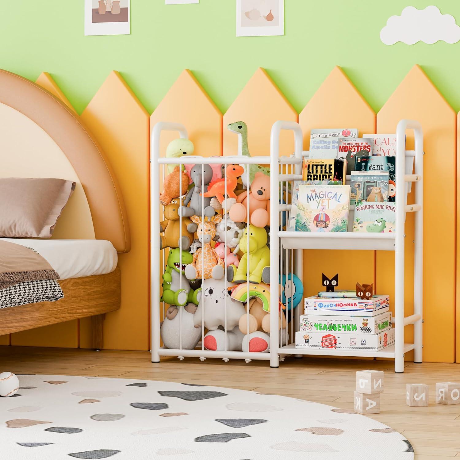 Kinderboekenkast & Speelgoedopberger – 3 Vakken – Wit – Organizer voor Kinderkamer