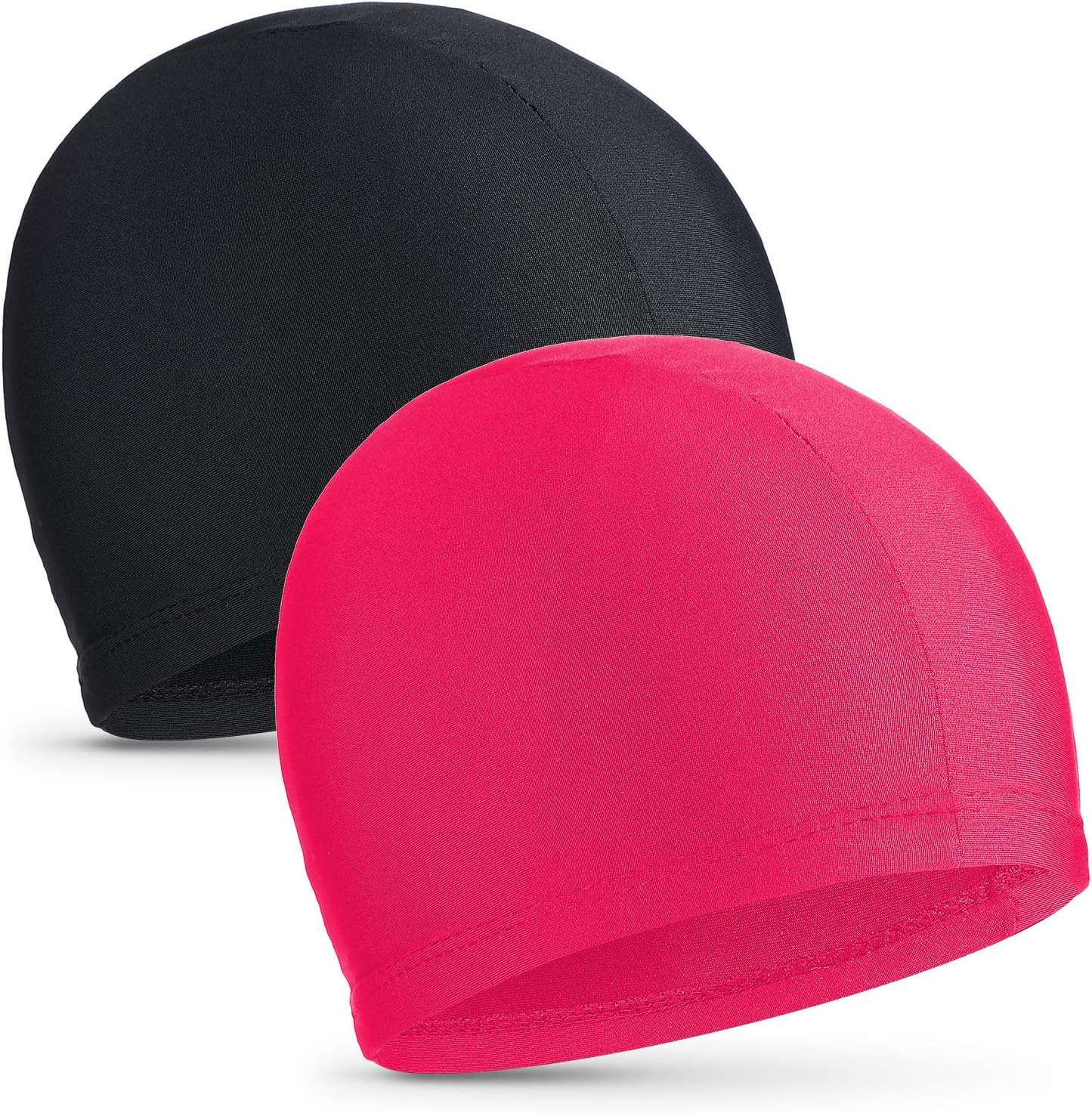 2 Stuks Elastische Zwemmen Caps Comfortabele Stof Zwemmen Hoed Lichtgewicht Badmutsen Voor Vrouwen Mannen Kinderen Tijdens Het Zwemmen