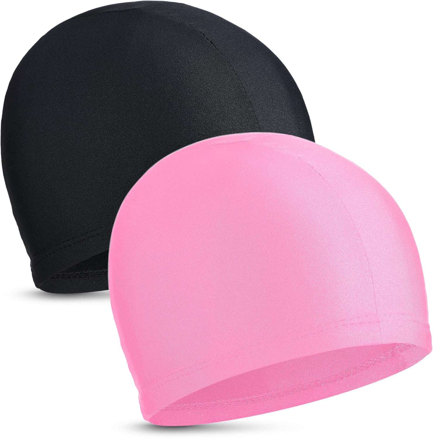 2 Stuks Elastische Zwemmen Caps Comfortabele Stof Zwemmen Hoed Lichtgewicht Badmutsen Voor Vrouwen Mannen Kinderen Tijdens Het Zwemmen