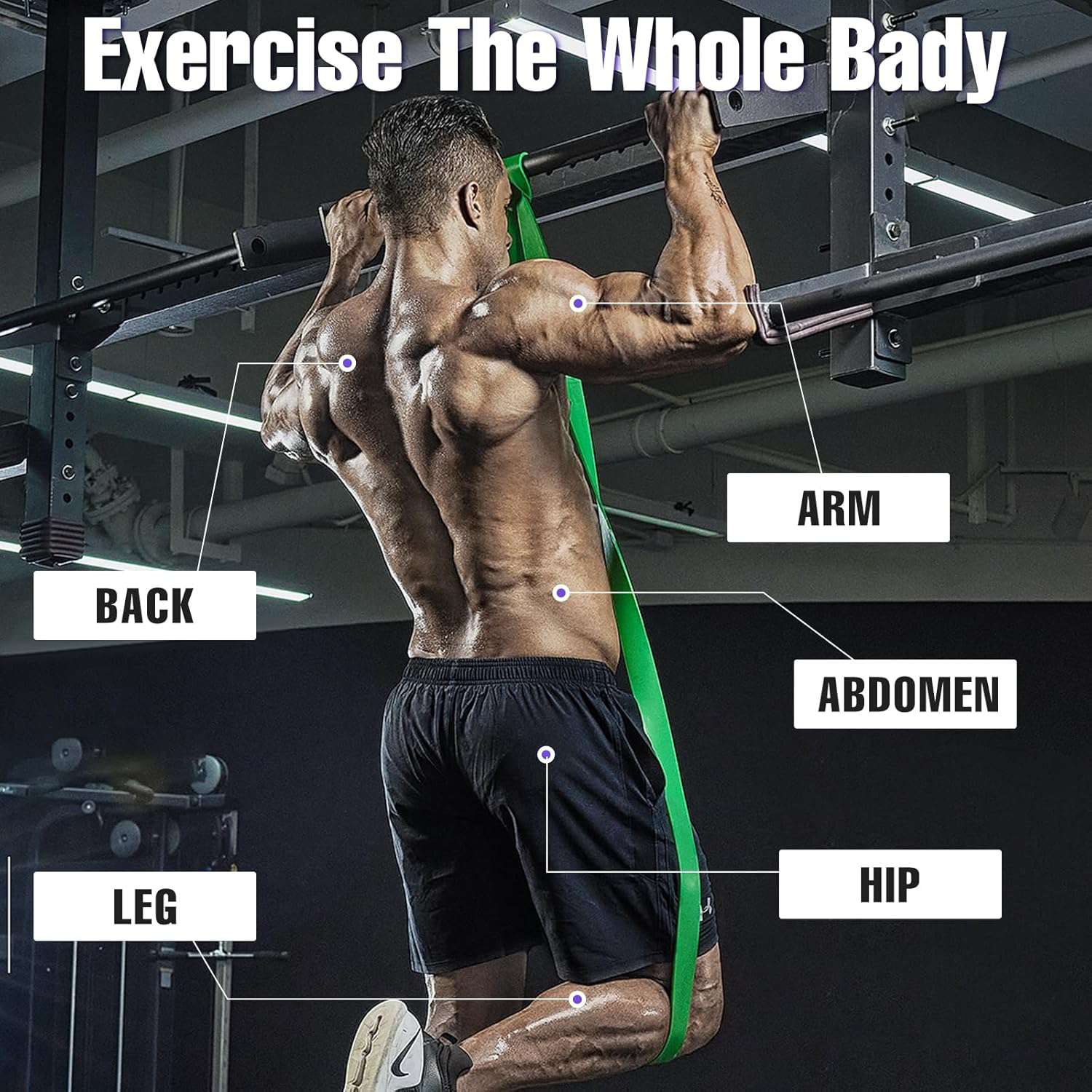 Fitnessbanden, set met 4 verschillende niveaus, weerstandsbanden, elastische band, sport, gymnastiekband, trainingsbanden, fitnessband voor krachttraining, pilates, yoga, voor mannen en vrouwen