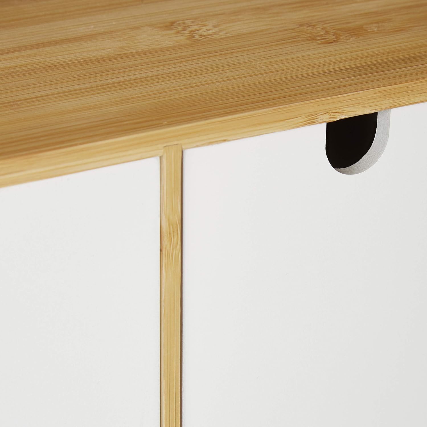 ladeblok bureau, 2 lades, bamboe & MDF, bureau organizer, H x B x D: 14,5 x 24,5 x 20 cm, wit