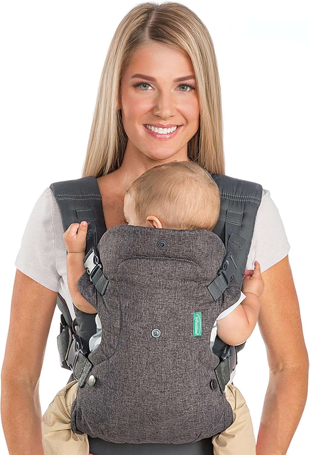 4-in-1 draagzak - Ergonomische draagzak met 4 draagposities - voor baby's en peuters 3,6-14,5 kg - grijs