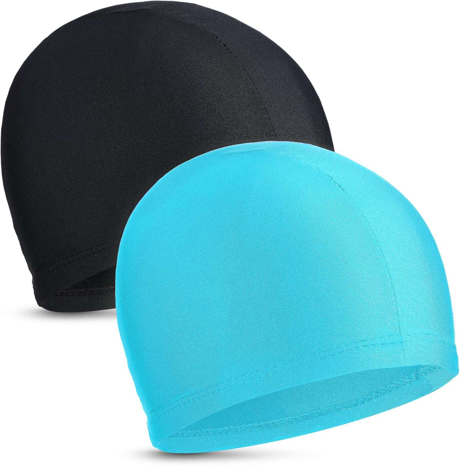 2 Stuks Elastische Zwemmen Caps Comfortabele Stof Zwemmen Hoed Lichtgewicht Badmutsen Voor Vrouwen Mannen Kinderen Tijdens Het Zwemmen