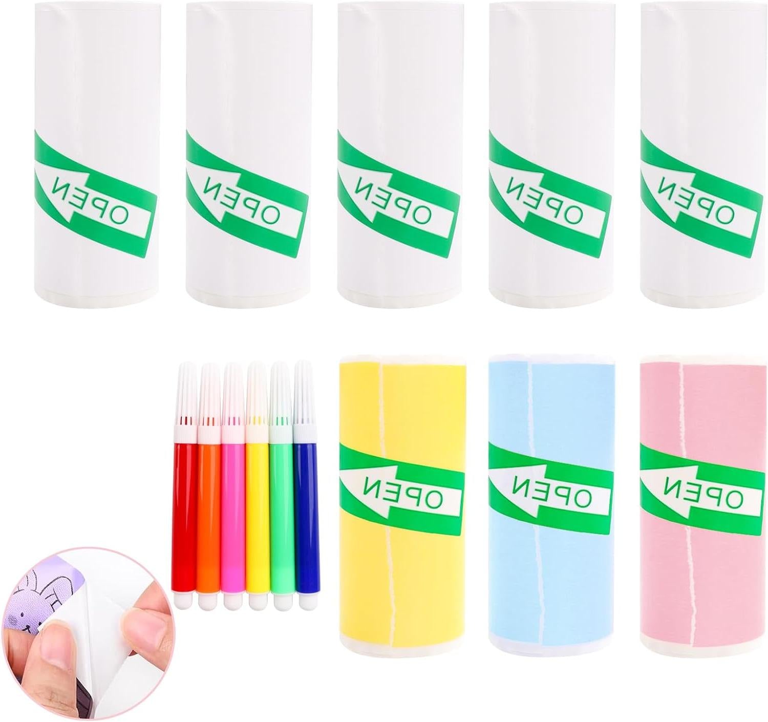 8 Rollen Gekleurd Zelfklevend Thermisch Papier voor Mini-Printers en Kindercamera's – Printpapier voor Labelen en Creatief Gebruik