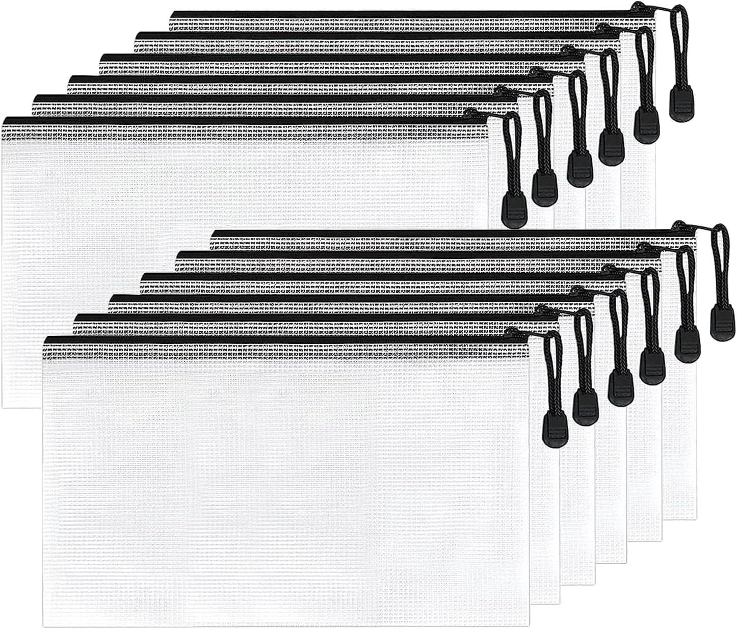 🗂️ Documententas A5 – Set van 10 Transparante Waterdichte Mesh Tassen.