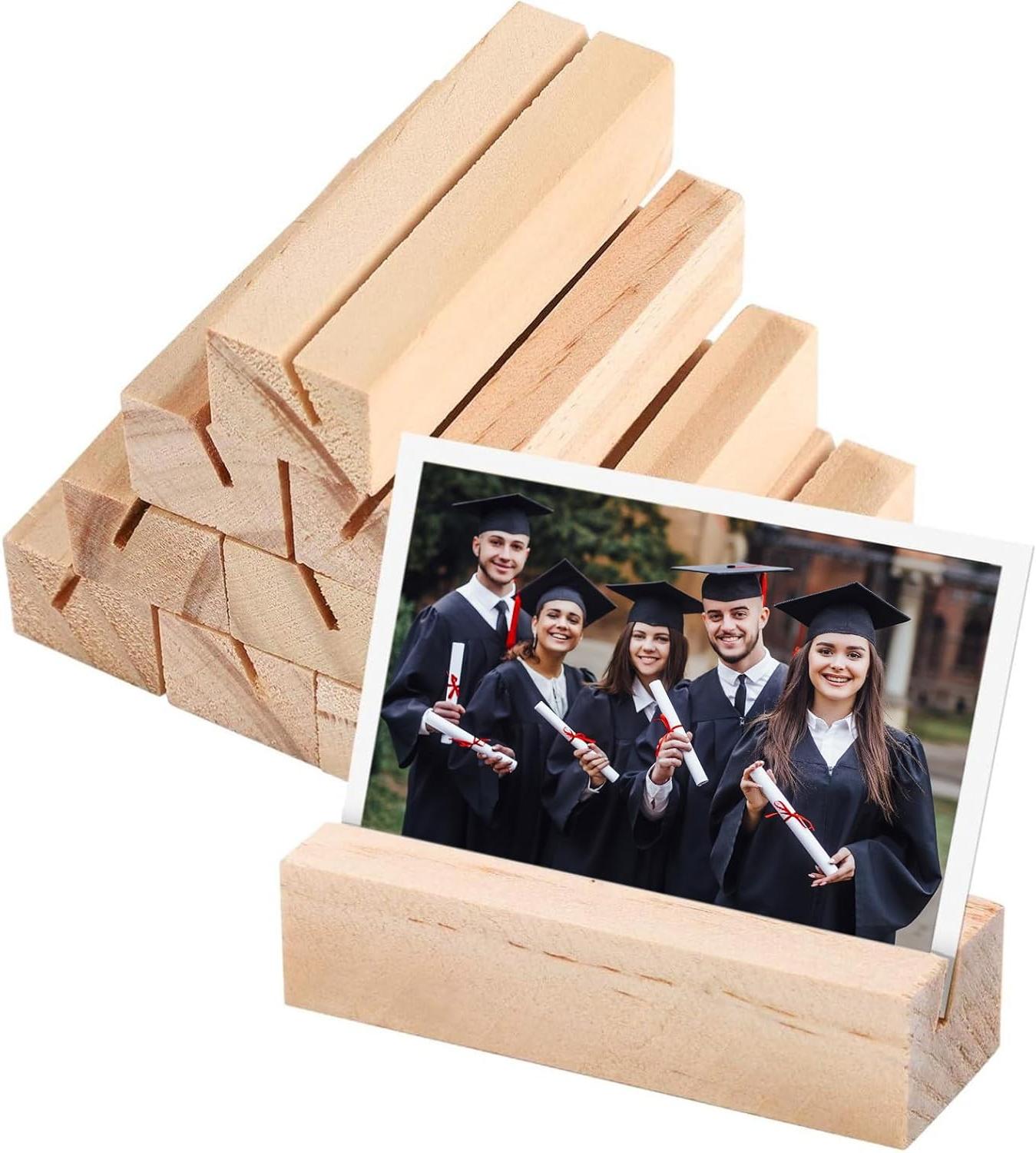 Beukenhouten Kaarthouders – 12 Stuks | Tafelkaarthouder, Fotohouder, Menukaarthouder, Memohouder voor Restaurants, Bruiloften en Feesten