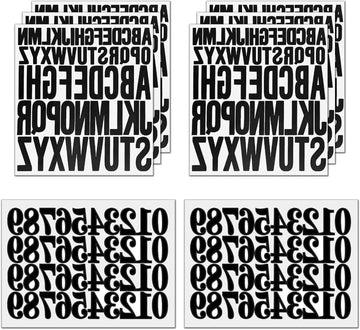 Grote Zelfklevende Letterstickers Set – 8 Vellen – 2,5 cm & 5 cm – Zwart Alfabet & Cijferstickers – Waterdicht Vinyl